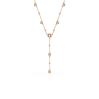 Imber Y necklace, Round cut, White, 18K rose gold finish