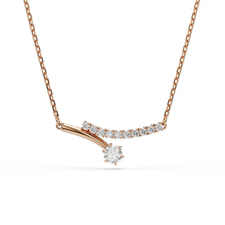 Matrix necklace, Round cut, White, 18K rose gold finish