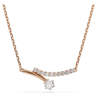 Matrix necklace, Round cut, White, 18K rose gold finish