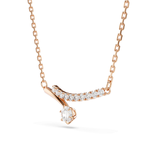 Matrix necklace, Round cut, White, 18K rose gold finish