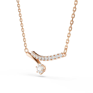 Matrix necklace, Round cut, White, 18K rose gold finish