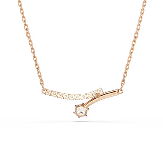 Matrix necklace, Round cut, White, 18K rose gold finish
