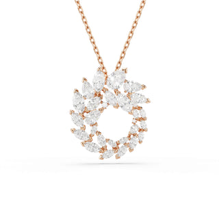 Mesmera pendant, Marquise cut, White, 18K rose gold finish