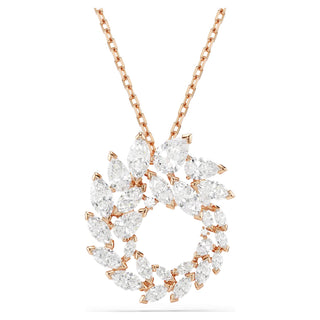 Mesmera pendant, Marquise cut, White, 18K rose gold finish