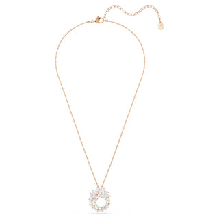 Mesmera pendant, Marquise cut, White, 18K rose gold finish