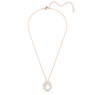 Mesmera pendant, Marquise cut, White, 18K rose gold finish