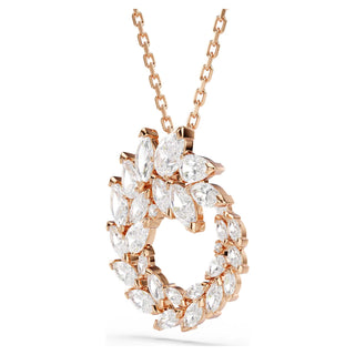 Mesmera pendant, Marquise cut, White, 18K rose gold finish