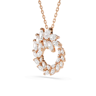 Mesmera pendant, Marquise cut, White, 18K rose gold finish