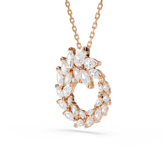 Mesmera pendant, Marquise cut, White, 18K rose gold finish