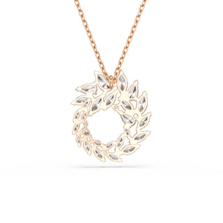 Mesmera pendant, Marquise cut, White, 18K rose gold finish