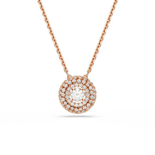 Sublima pendant, Round cut, White, 18K rose gold finish