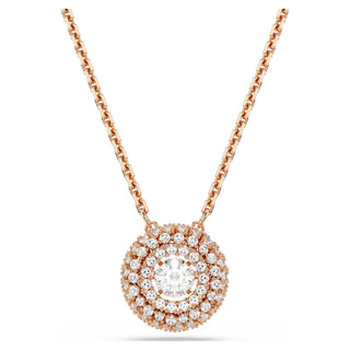 Sublima pendant, Round cut, White, 18K rose gold finish