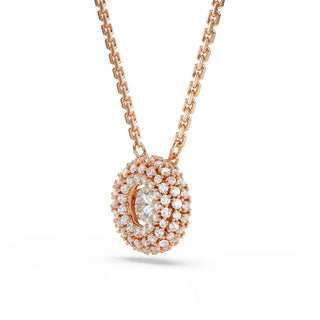 Sublima pendant, Round cut, White, 18K rose gold finish