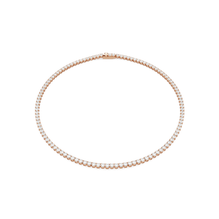 Matrix Tennis necklace, Round cut, White, 18K rose gold finish