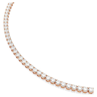 Matrix Tennis necklace, Round cut, White, 18K rose gold finish