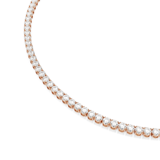 Matrix Tennis necklace, Round cut, White, 18K rose gold finish
