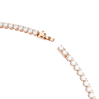 Matrix Tennis necklace, Round cut, White, 18K rose gold finish