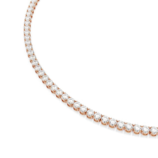 Matrix Tennis necklace, Round cut, White, 18K rose gold finish