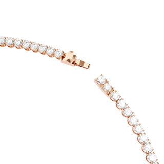 Matrix Tennis necklace, Round cut, White, 18K rose gold finish