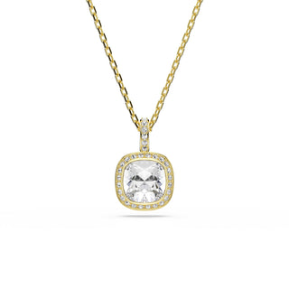 Una Angelic pendant, Cushion cut, White, 18K gold finish