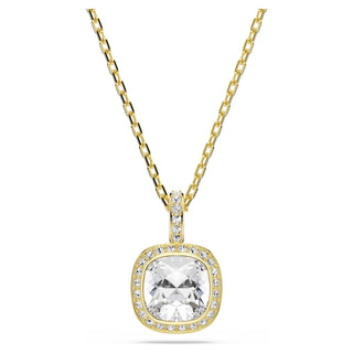 Una Angelic pendant, Cushion cut, White, 18K gold finish