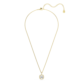 Una Angelic pendant, Cushion cut, White, 18K gold finish