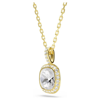 Una Angelic pendant, Cushion cut, White, 18K gold finish