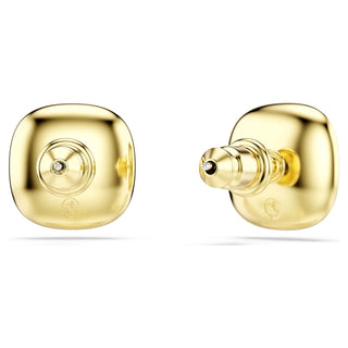 Una Angelic stud earrings, Cushion cut, White, 18K gold finish
