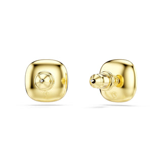 Una Angelic stud earrings, Cushion cut, White, 18K gold finish