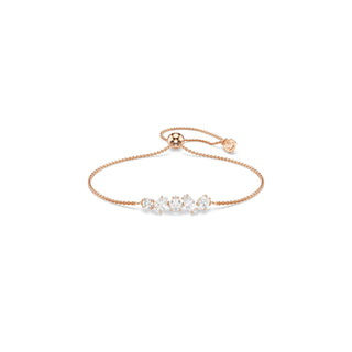Mesmera bracelet, Mixed cuts, White, 18K rose gold finish