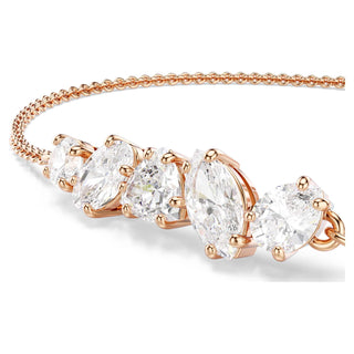 Mesmera bracelet, Mixed cuts, White, 18K rose gold finish