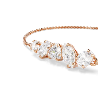 Mesmera bracelet, Mixed cuts, White, 18K rose gold finish