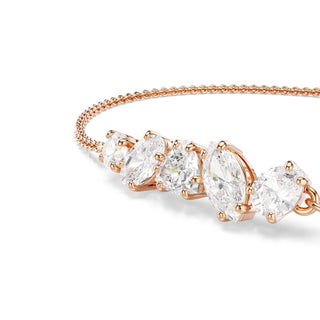 Mesmera bracelet, Mixed cuts, White, 18K rose gold finish