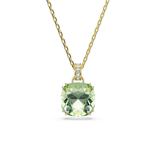 Millenia pendant, Cushion cut, Green, 18K gold finish