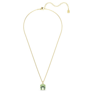 Millenia pendant, Cushion cut, Green, 18K gold finish