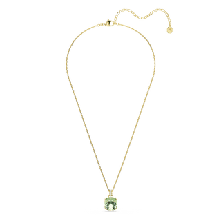 Millenia pendant, Cushion cut, Green, 18K gold finish