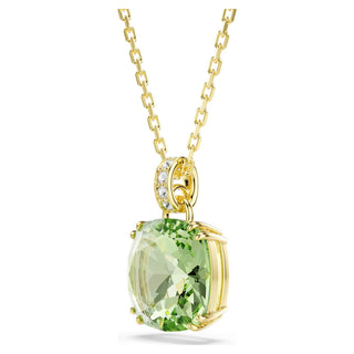 Millenia pendant, Cushion cut, Green, 18K gold finish