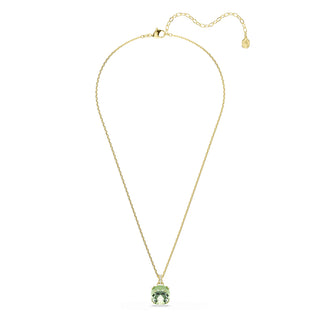 Millenia pendant, Cushion cut, Green, 18K gold finish