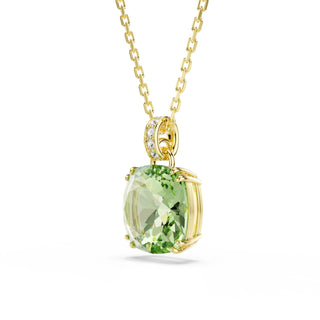 Millenia pendant, Cushion cut, Green, 18K gold finish