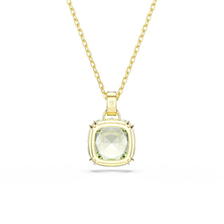 Millenia pendant, Cushion cut, Green, 18K gold finish