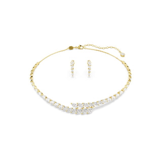 Mesmera set, Set (2), Marquise cut, White, 18K gold finish