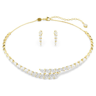Mesmera set, Set (2), Marquise cut, White, 18K gold finish