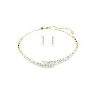 Mesmera set, Set (2), Marquise cut, White, 18K gold finish