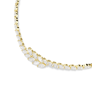 Mesmera set, Set (2), Marquise cut, White, 18K gold finish