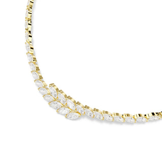 Mesmera set, Set (2), Marquise cut, White, 18K gold finish