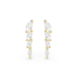 Mesmera set, Set (2), Marquise cut, White, 18K gold finish