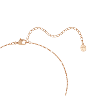 Swan pendant, Mixed cuts, Swan, Black, 18K rose gold finish