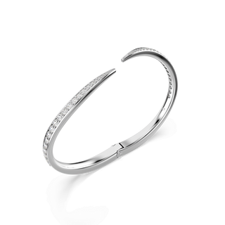 Vienna bangle, Round cut, Swan, White, Rhodium plated