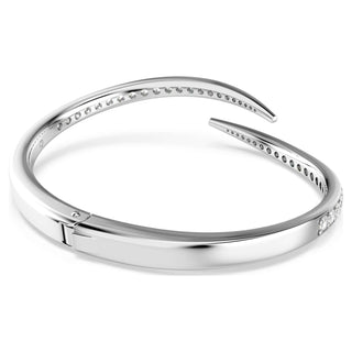 Vienna bangle, Round cut, Swan, White, Rhodium plated