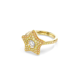 Sublima ring, Round cut, Star, Multicolored, 18K gold finish